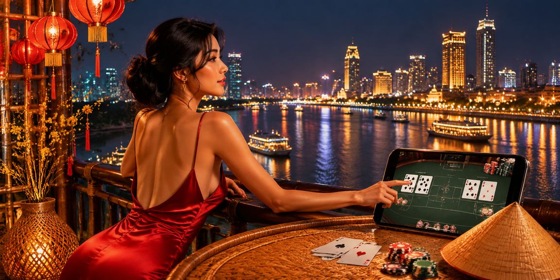 Người chơi Baccarat tại vùng đồng bằng sông Cửu Long với nón lá truyền thống